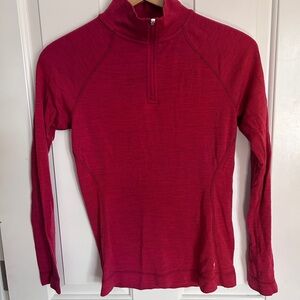 Smartwool Women's Merino 250 1/4 Zip Baselayer Top - crimson - size small